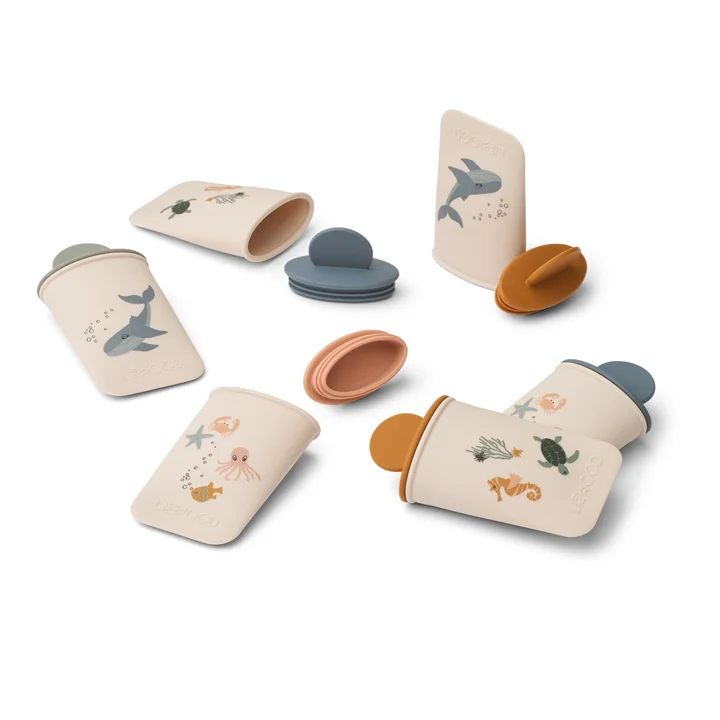 LIEWOOD - Malik Mini moule à glace, Sea Creature, sandy (set de 6)