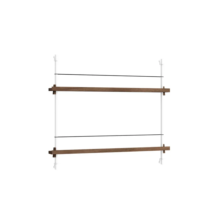 Moebe - Étagère à journaux, 85 x 65 cm, chêne fumé / blanc