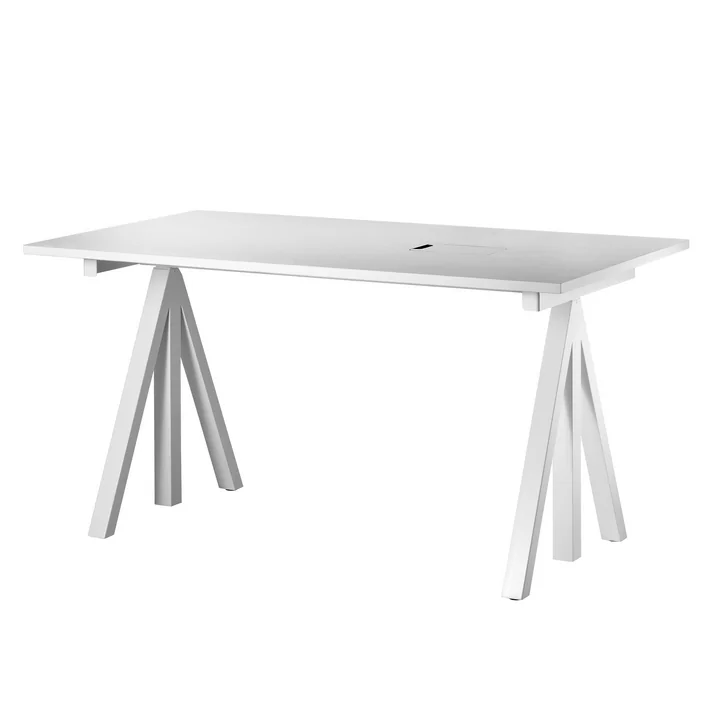 String - Works Bureau, blanc, plateau 140 x 78 cm