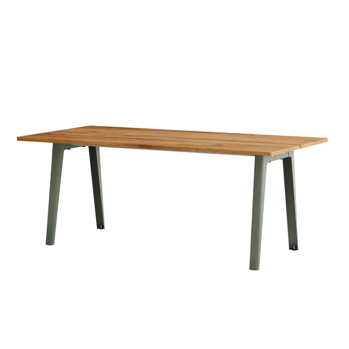 TipToe - NEW MODERN Table de salle à manger 95 x 190 cm, vieux bois recyclé / eucalyptus gris