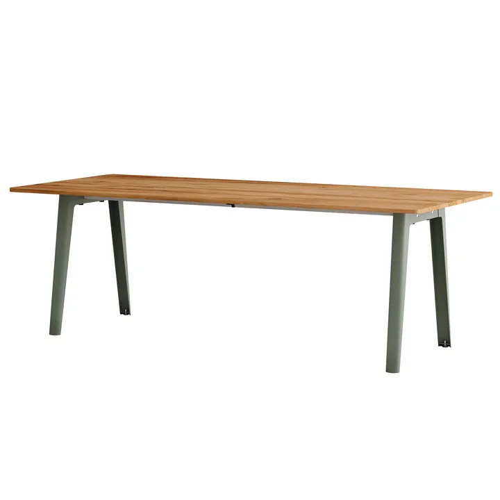TipToe - NEW MODERN Table de salle à manger 95 x 220 cm, vieux bois recyclé / eucalyptus gris