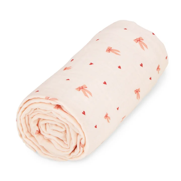 Cam Cam Copenhagen - Couverture en mousseline, 100 x 100 cm, bows