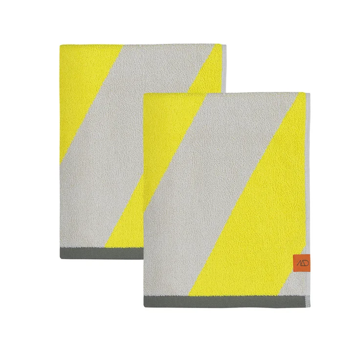 Mette Ditmer - Diagonal Serviette d'invité, 40 x 55 cm, jaune (lot de 2)