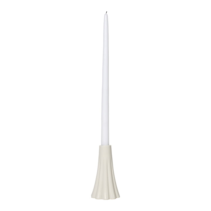Broste Copenhagen - Heli Bougeoir, Ø 8 x 14 cm, cream