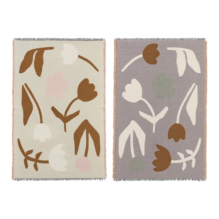 Broste Copenhagen - Rosita Couverture, 130 x 180 cm, golden brown / mauve pink