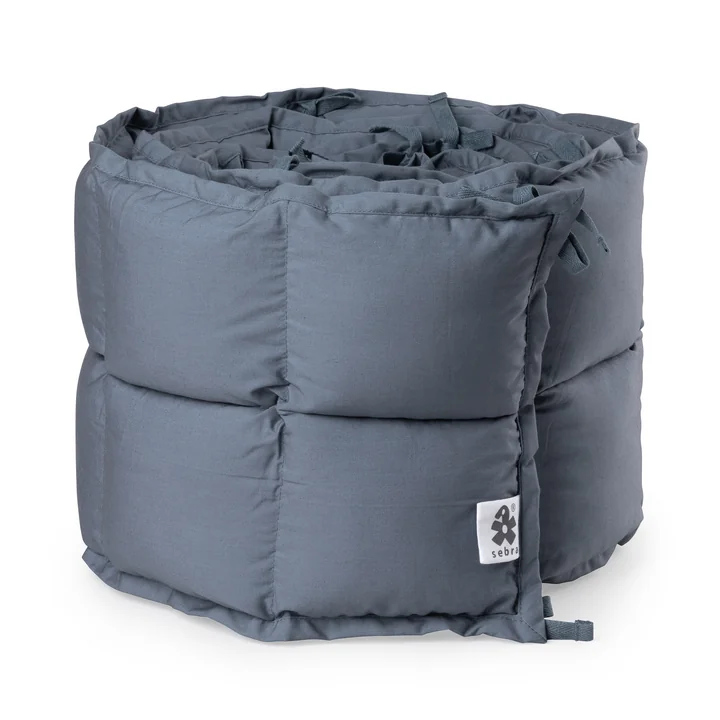 Sebra - Tour de lit bébé, surpiqué / forrest lake blue