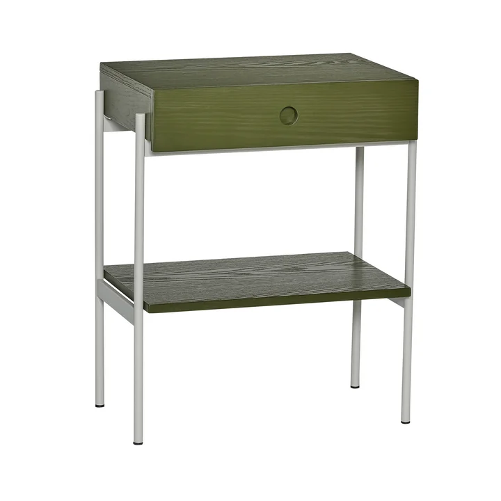 Hübsch Interior - Noir table de nuit, vert / blanc crème