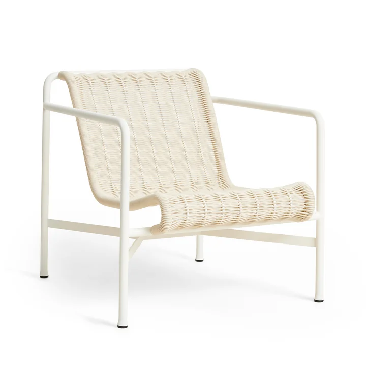 HAY - Palissade Cord Lounge Chair Low, blanc crème