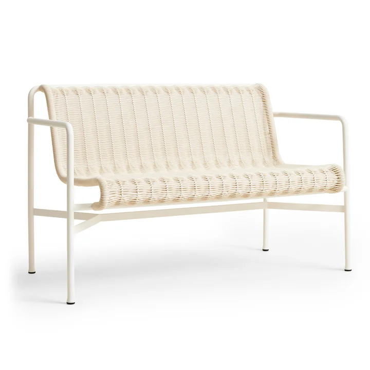 HAY - Palissade Cord Dining Bench, blanc crème