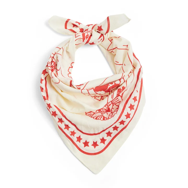 HAY - Dogs Serviette pour chien, recyclée, 55 x 55 cm, blanc cassé / rouge