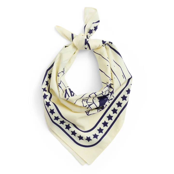 HAY - Dogs Serviette pour chien, recyclée, 55 x 55 cm, blanc cassé / bleu