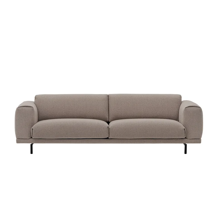 Rest Sofa Canapé 3 places, noir / marron (tissu Maharam Hearth 6) de Muuto