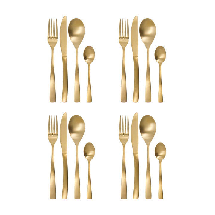 House Doctor - Golden Set de couverts, finition dorée (16 pcs.)