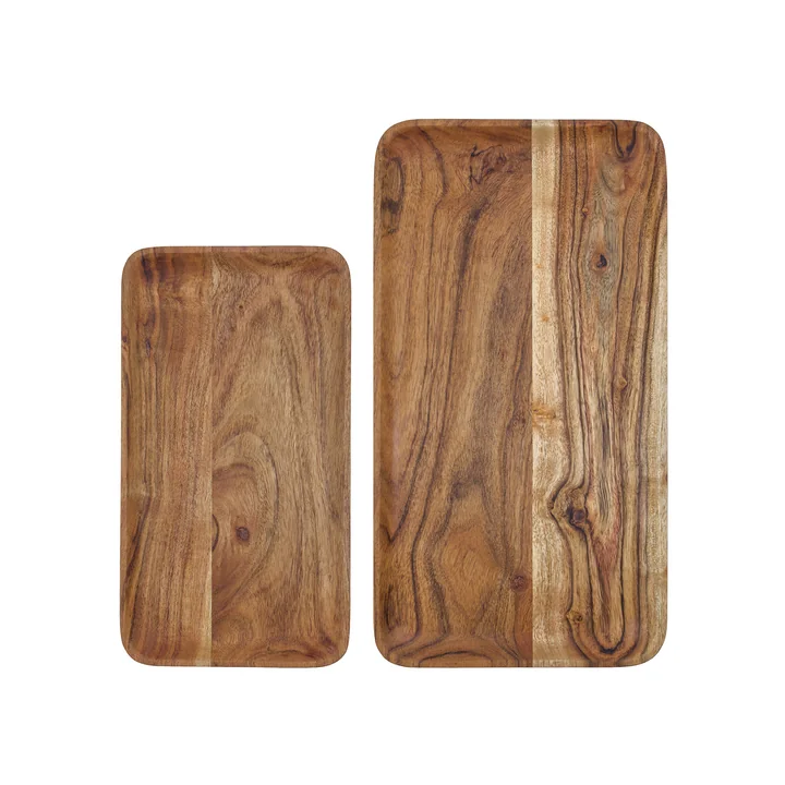 House Doctor - Wood Plateau, acacia (lot de 2)