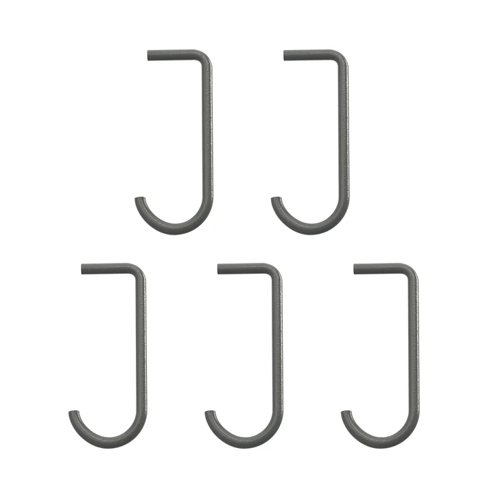 String - Crochet pour étagère métallique, gris foncé (lot de 5)