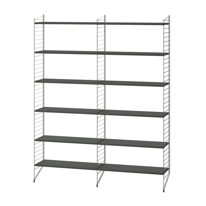 String - Étagère 120x200cm, gris foncé / gris foncé