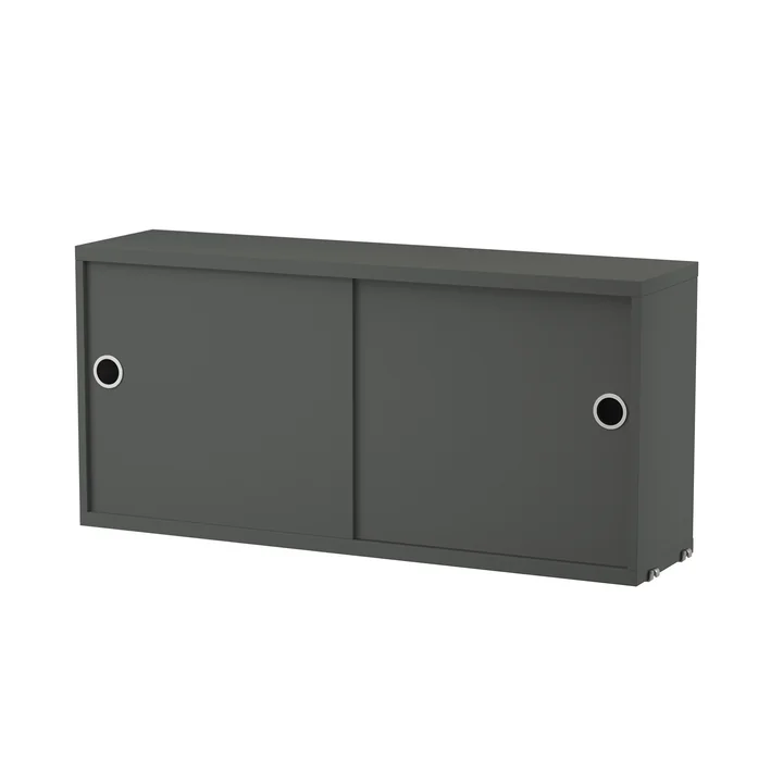 String - module d'armoire avec portes coulissantes 78 x 20 cm, gris foncé