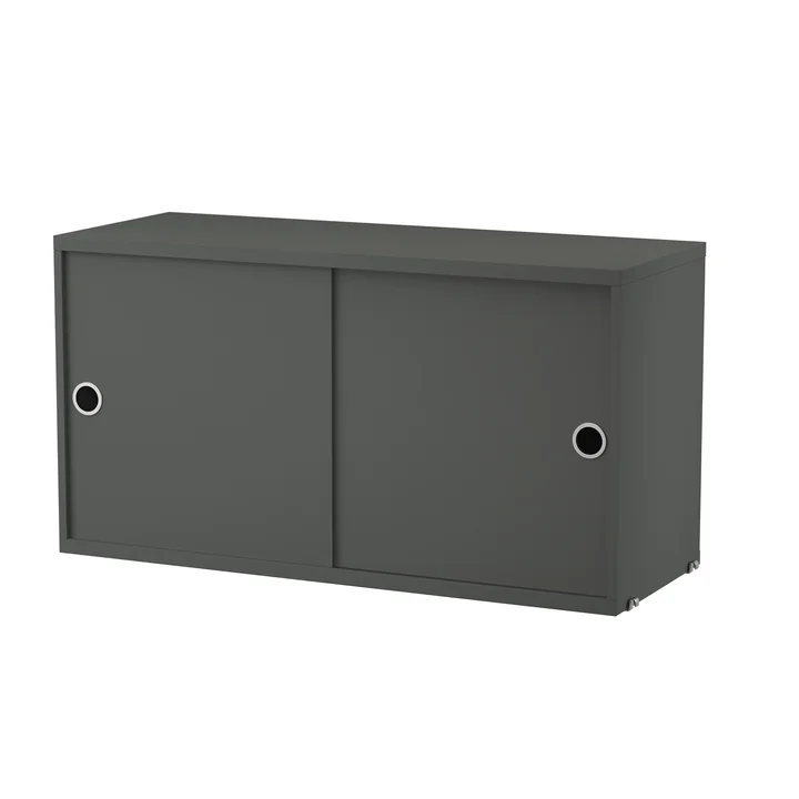 String - module d'armoire avec portes coulissantes 78 x 30 cm, gris foncé