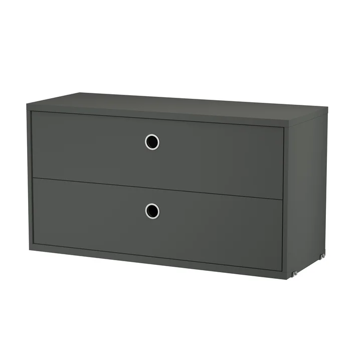 String - Module d'armoire avec tiroirs 78 x 30 cm, gris foncé