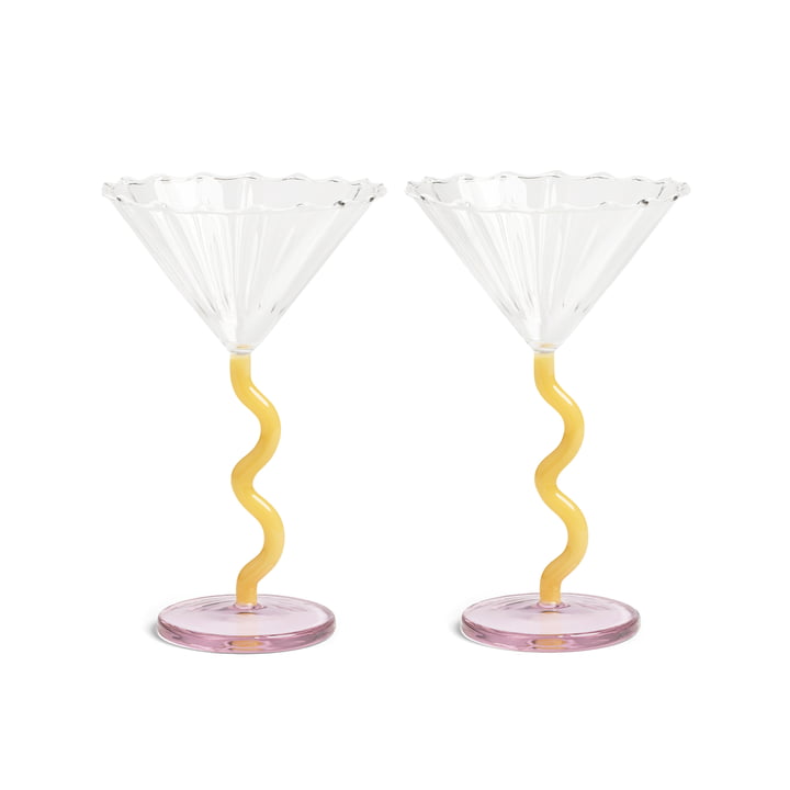 & klevering - Coupe Curve Verre à cocktail, caramel (set de 2)