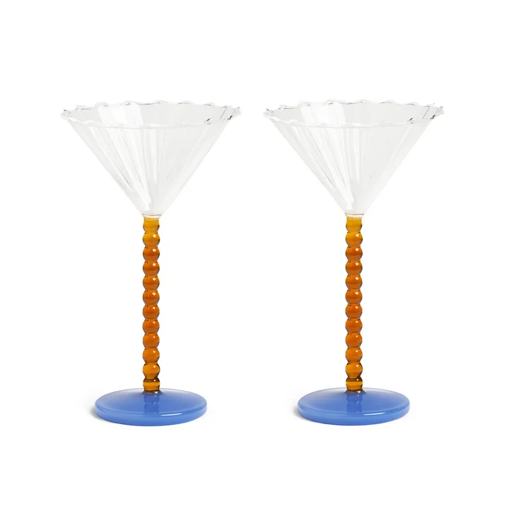 & klevering - Coupe Perle Verre à cocktail, caramel (set de 2)