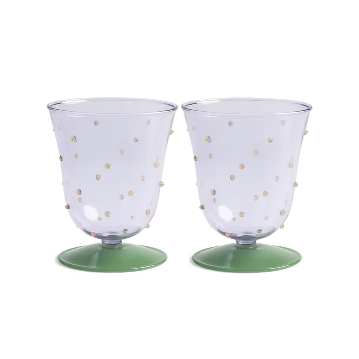 & klevering - Dot verre 200 ml, lila (set de 2)