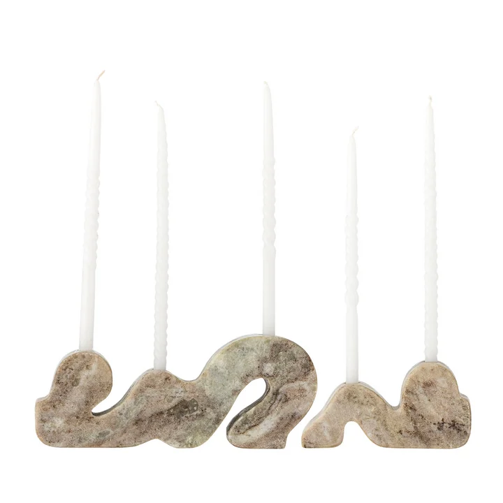 Bloomingville - Liabella bougeoir, marbre gris (set de 2)