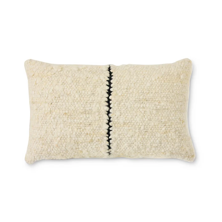 HKliving - Natural Coussin en laine, 50 x 30 cm, rayé