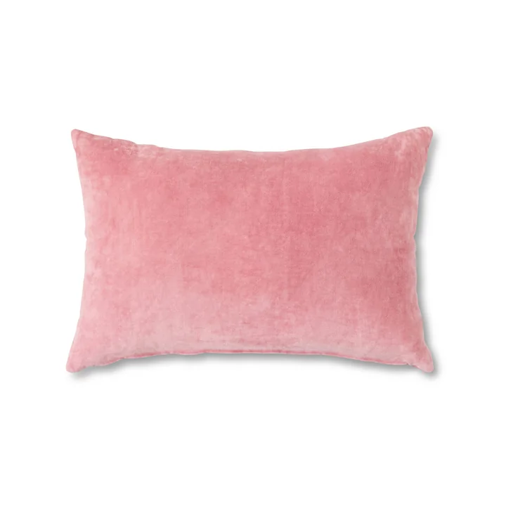 HKliving - Coussin en velours, 40 x 60 cm, rose