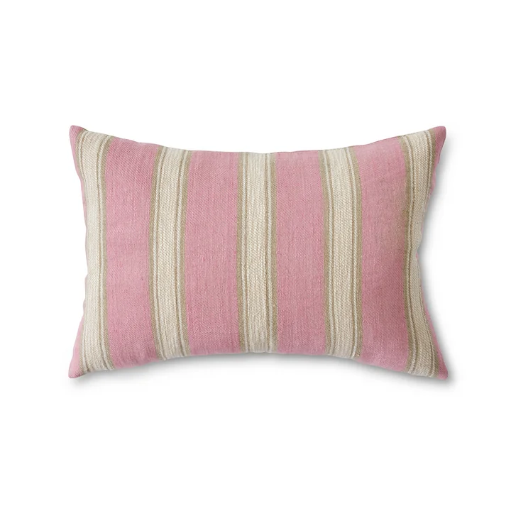 Hkliving - Woven Striped Coussin en lin, 60 x 40 cm, blush