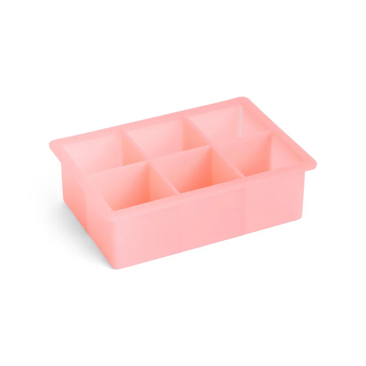 HAY - Machine à glaçons silicone rectangulaire XXL, Cubes, rose