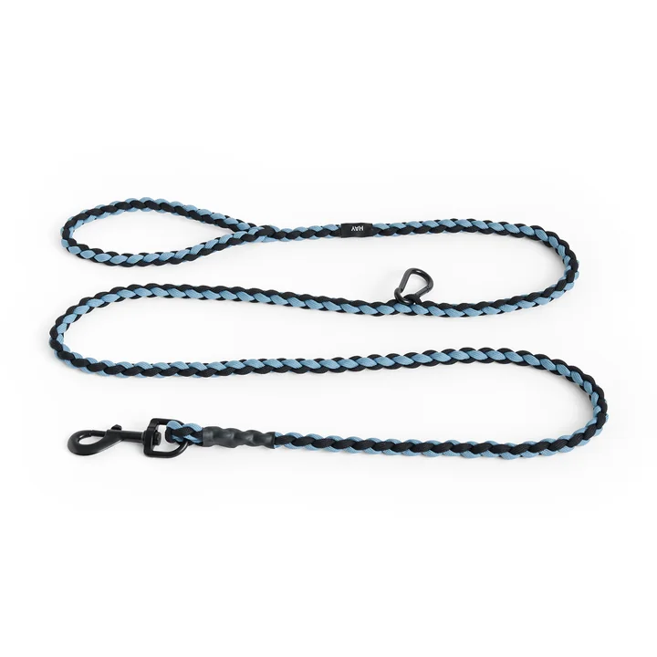 HAY - Dogs Laisse de chien, tressée, réglable, bleu / noir