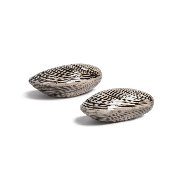 & klevering - salière et poivrière, Mussel, noir