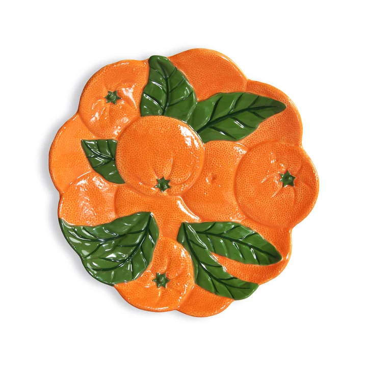 & klevering - Plateau de service orange, Ø 23,5 cm, orange