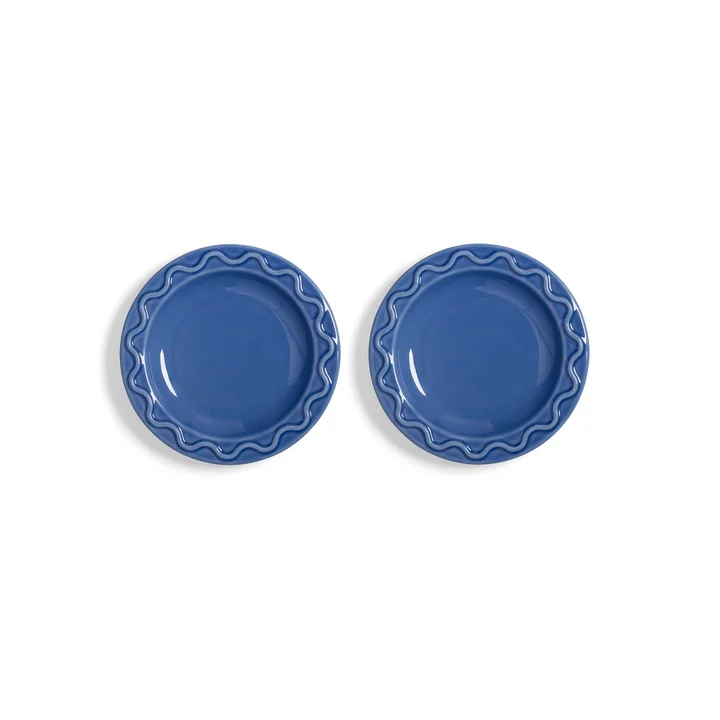 & klevering - Mochi Assiette, Ø 17,5 cm, bleu (set de 2)