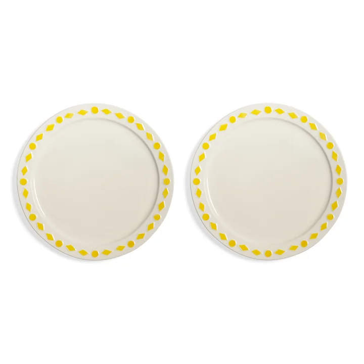 & klevering - Folk Assiette, Ø 27,5 cm, jaune (set de 2)
