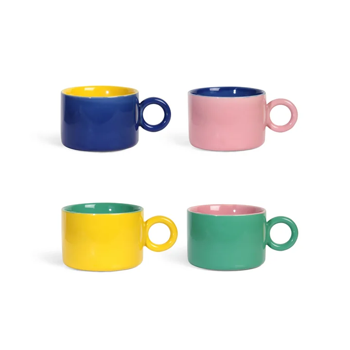 & klevering - Chiquito Tasse, 0,2 L, multicolore (set de 4)