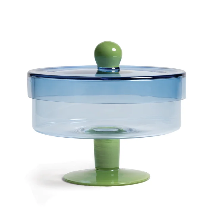 & klevering - Duo Verre de rangement, Ø 22 x 20 cm, bleu / vert