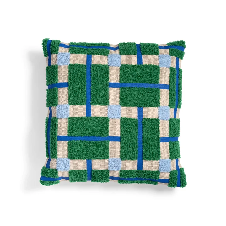 & klevering - Plano coussin 40 x 40 cm, bleu / vert