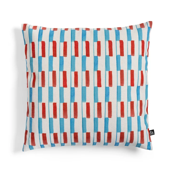 & klevering - Clash Coussin 50 x 50 cm, bleu / rouge