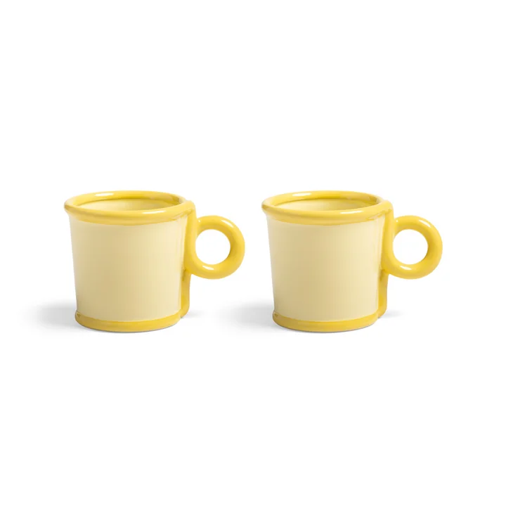& klevering - Loop gobelet avec anse 300 ml, jaune (set de 2)
