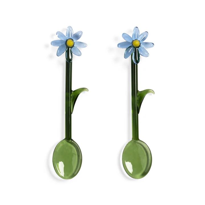 & klevering - Flora Cuillère, bleu (set de 2)