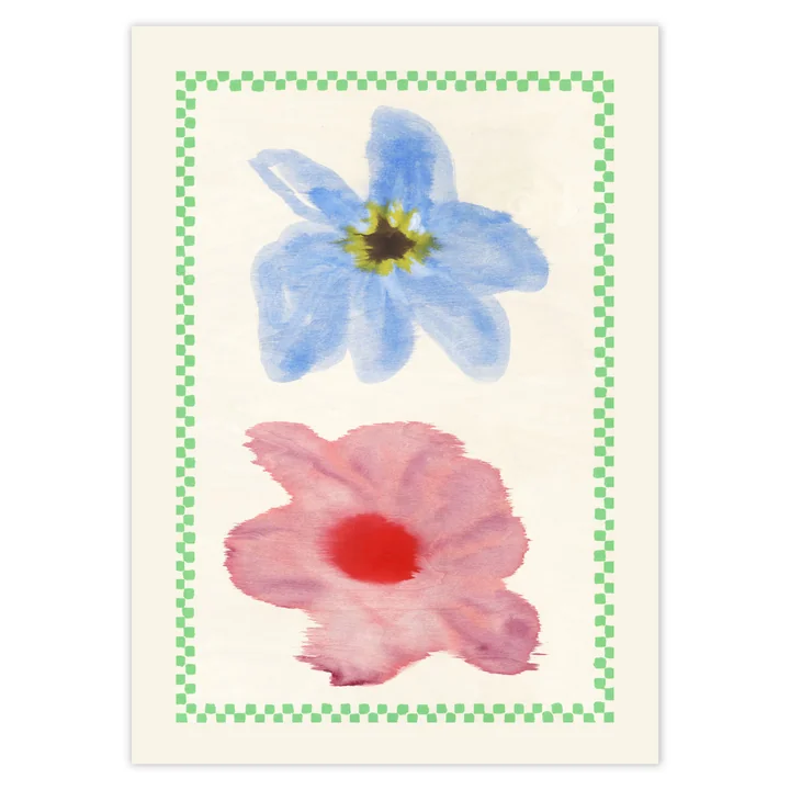 Paper Collective - Flower with Checks 01, 100 x 140 cm