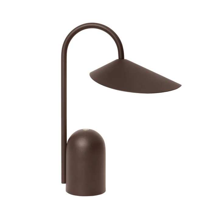 Ferm Living - Arum Lampe de bureau à LED rechargeable, dark chocolate