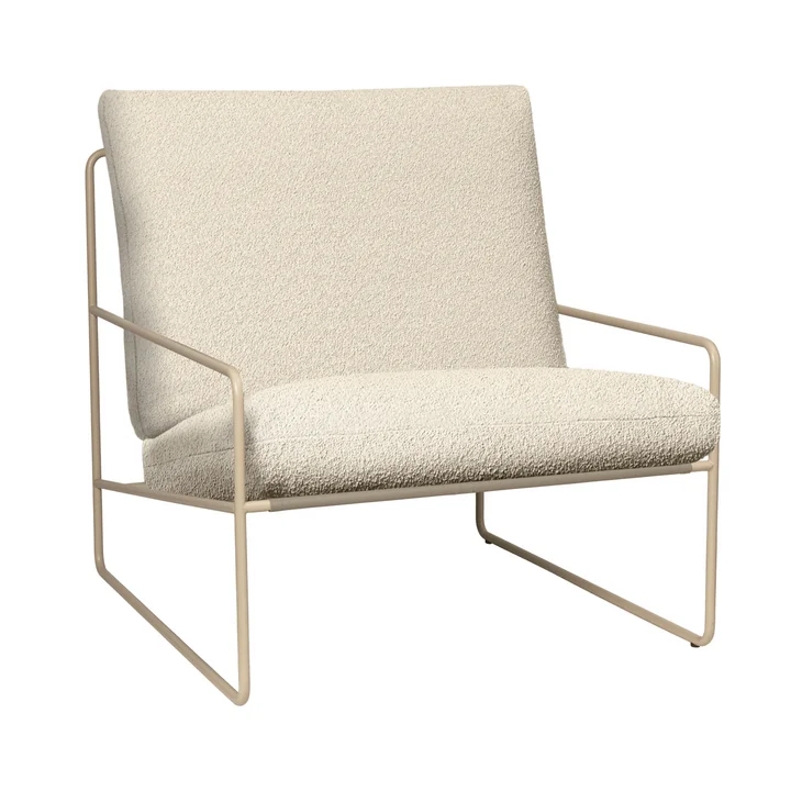 Ferm Living - Desert Fauteuil d'extérieur, cashmere / blanc cassé (Pure Bouclé)