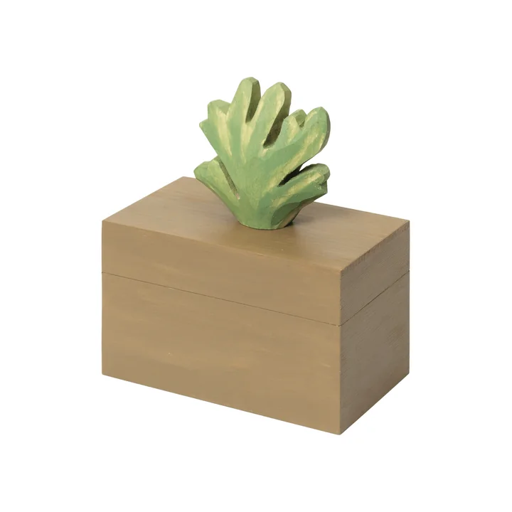 Ferm Living - Harbour Boîte de rangement Corail, H 17 x 14,5 cm, mistletoe / havane