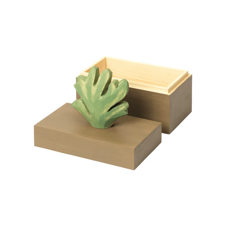 Ferm Living - Harbour Boîte de rangement Corail, H 17 x 14,5 cm, mistletoe / havane