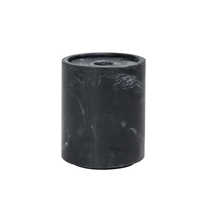 Ferm Living - Mist Récipient pour cotons-tiges, Ø 8 x H 9,4 cm, charcoal