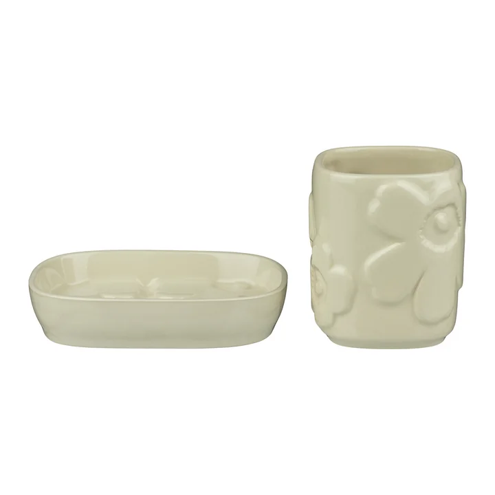 Marimekko - Unikko Set d'accessoires de salle de bain, naturel