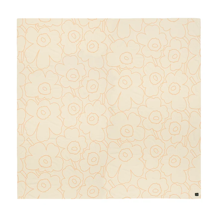 Marimekko - Piirto Unikko couvre-lit 260 x 260 cm, blanc cassé / pêche